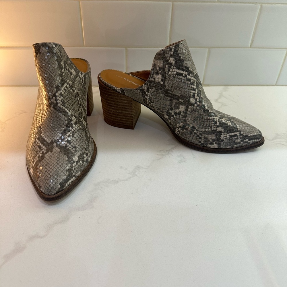 REPORT Snakeskin Patterned Women's Mules Size 8